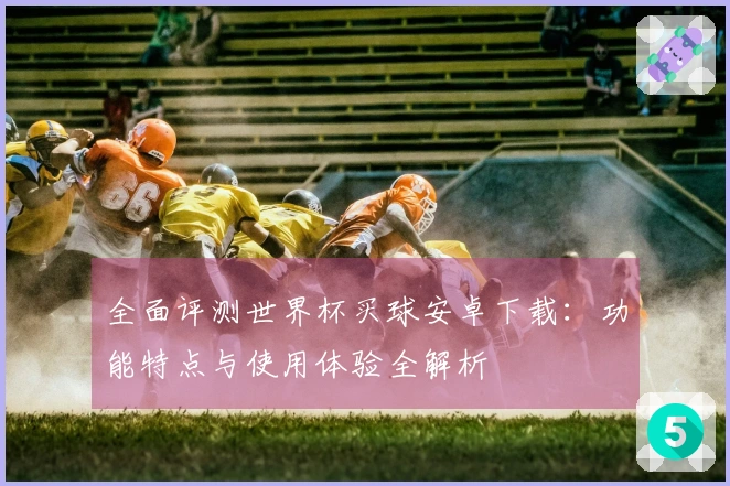 全面评测世界杯买球安卓下载:功能特点与使用体验全解析